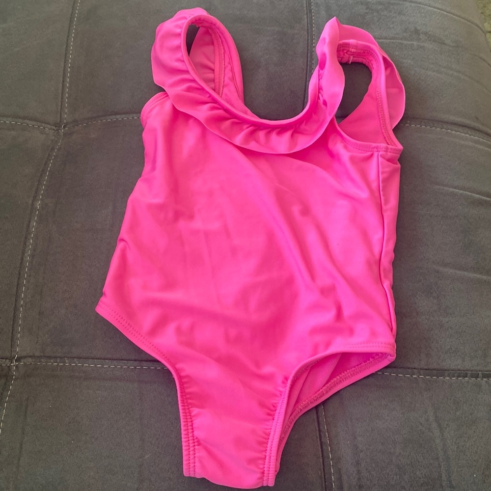 Gap hot pink one piece swim, size 3t